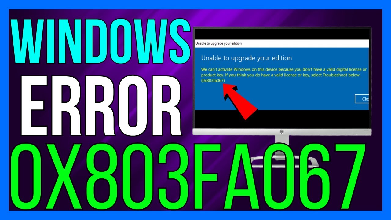 A screenshot of the Windows 11 Pro activation settings page, showing how to enter a product key and fix errors like 0x803fa067.