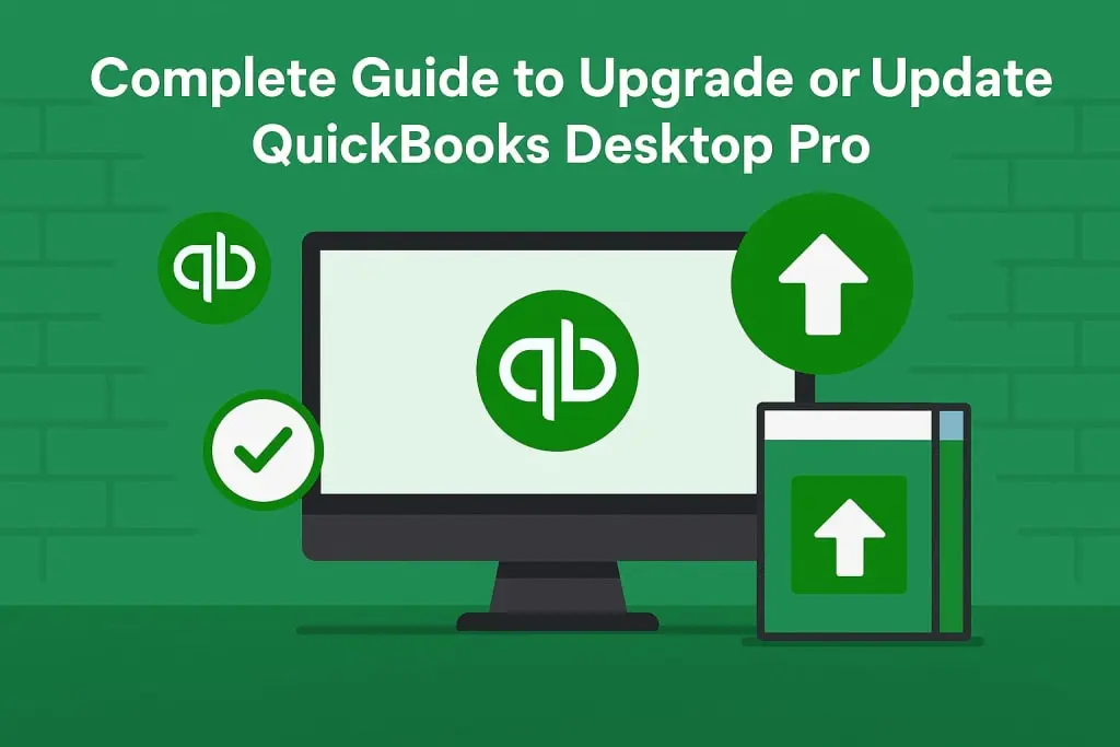 quickbooks desktop upgrade process on computer screen