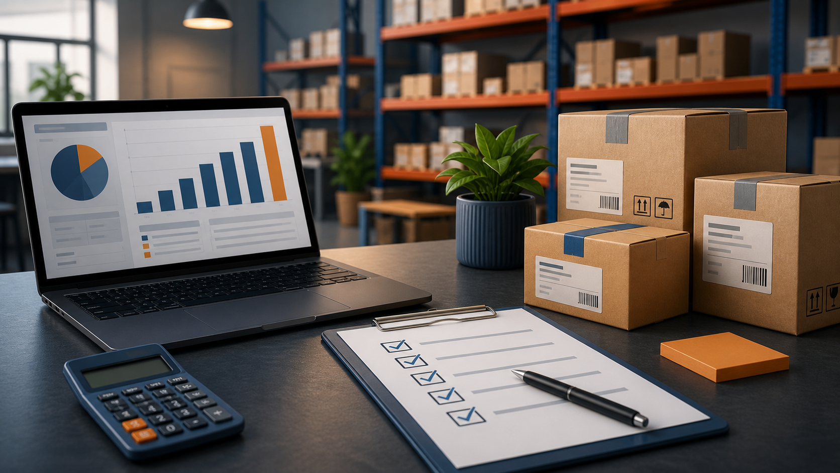 Illustration of accounting software planning for manufacturing and wholesale inventory workflows