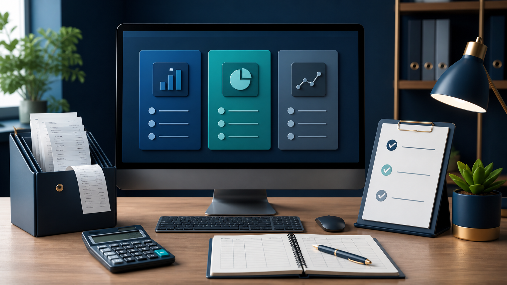 Illustration of a desktop accounting software one-time purchase comparison checklist