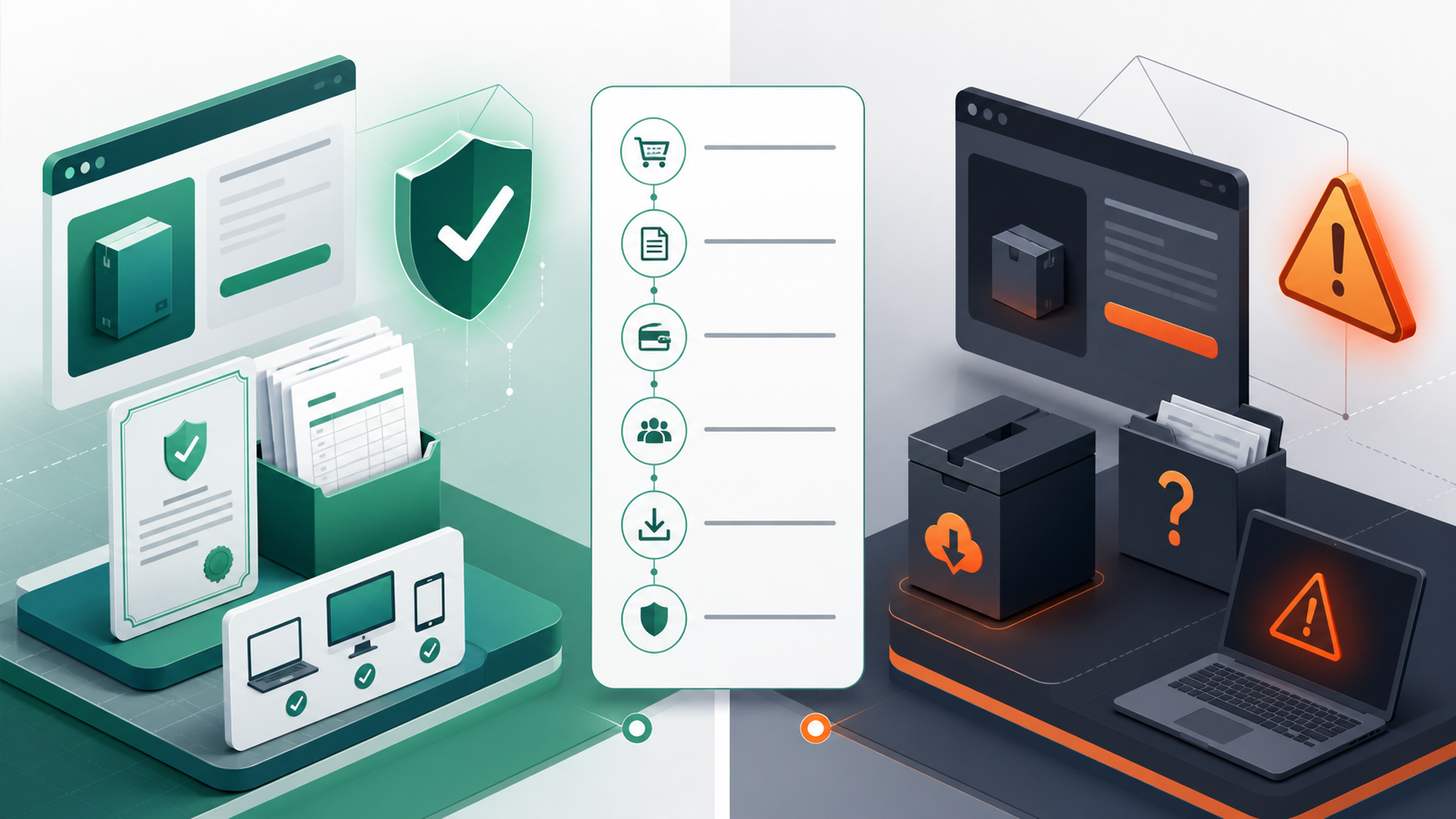 Safe and risky software key offers compared with a seller verification checklist