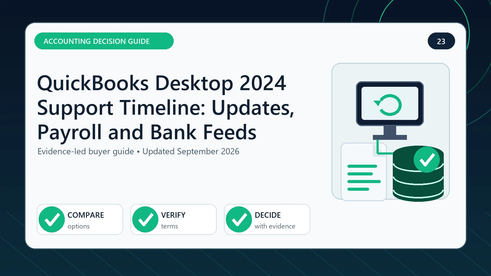 QuickBooks Desktop 2024 support visual decision guide