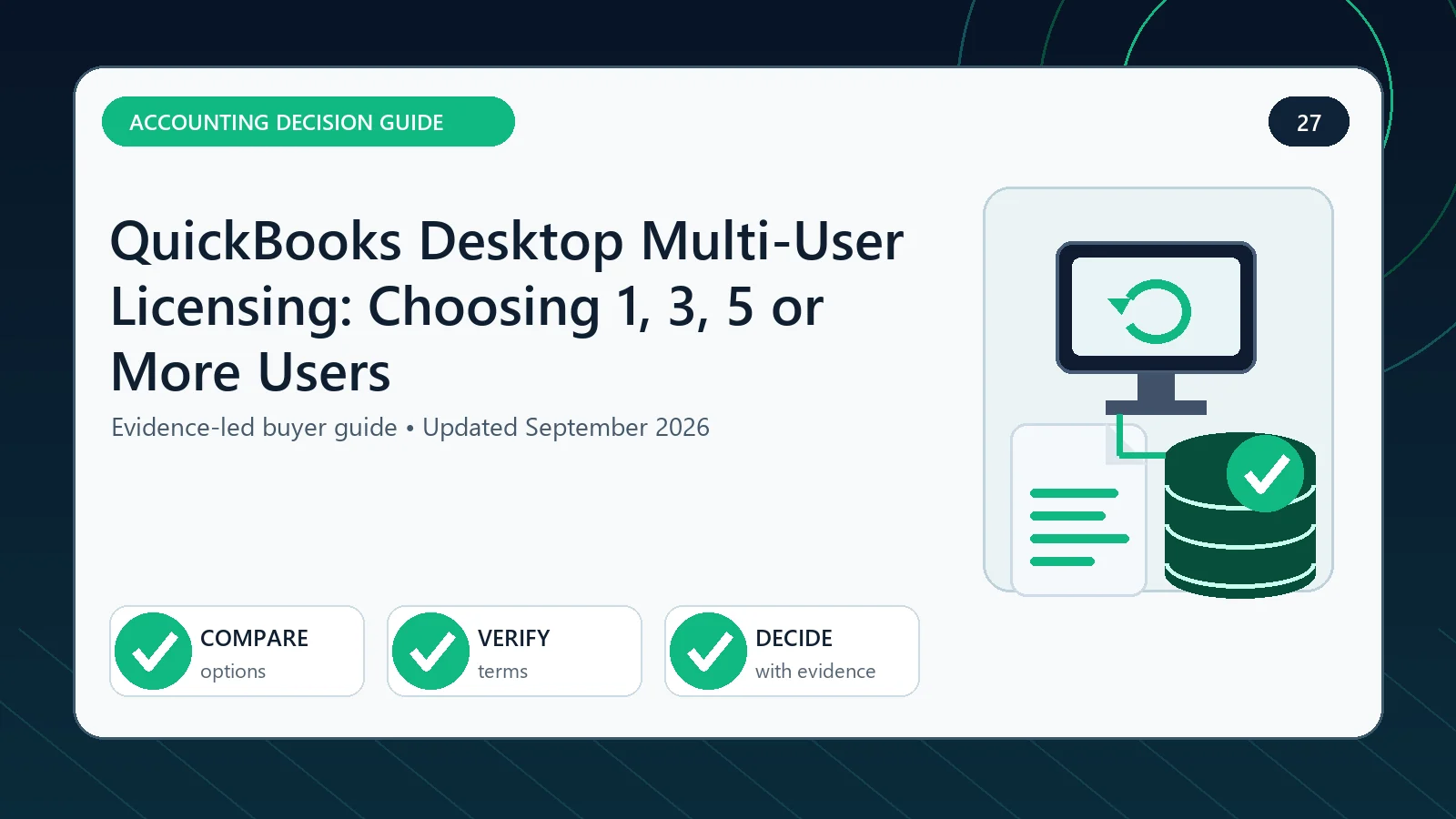 QuickBooks Desktop multi-user licensing visual decision guide