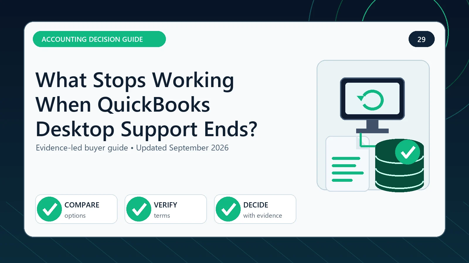 QuickBooks Desktop support ends visual decision guide