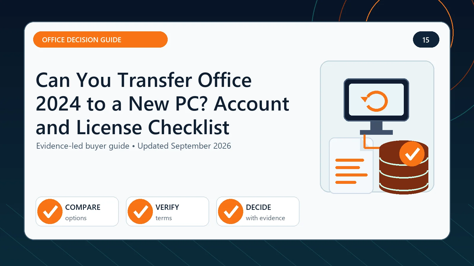 transfer Office 2024 to new PC visual decision guide